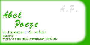 abel pocze business card